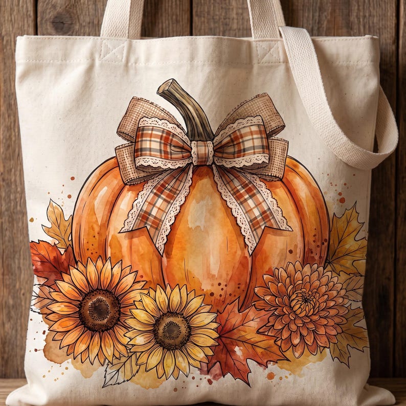Fall Pumpkin PNG Clipart | Watercolor Autumn Sublimation Design Download