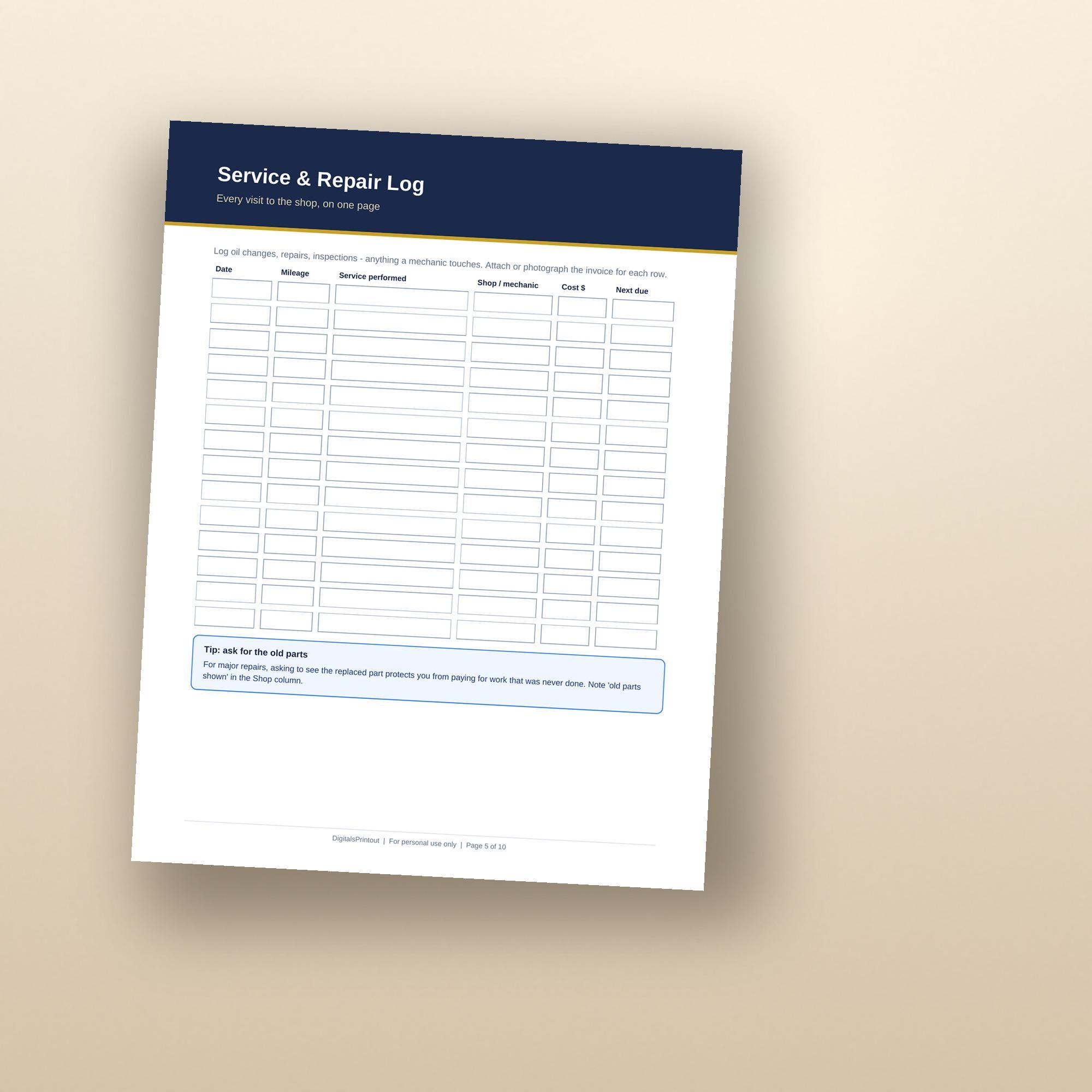 Vehicle Maintenance Binder, Car Service Log Book, Auto Repair Record Planner, Expense Tracker, Tire Checklist, First Car Gift, Fillable PDF