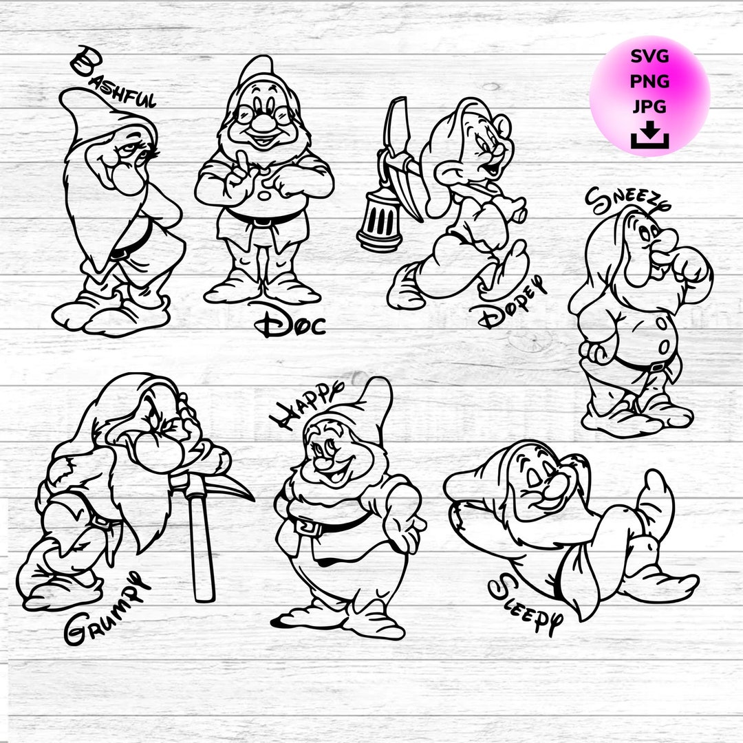 Seven Dwarf SVG Bundle - Etsy