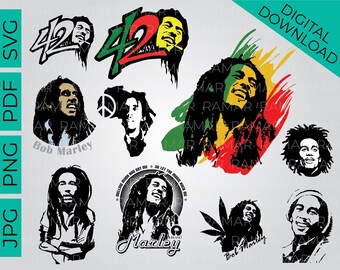 Bob Marley Silhouette Etsy