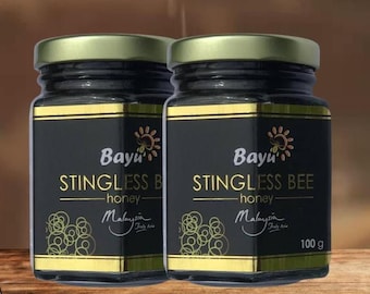 Pure Stingless Bee Honey - Raw, All-Natural and Delicious! Sustainably and ethically sourced superfood! 2 x 100g Jars! Dark & Light Combo.