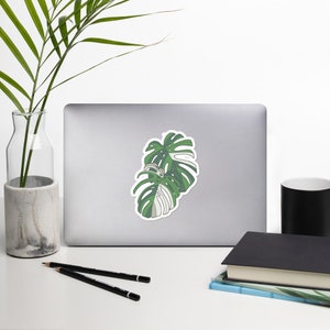 Bunte Monstera Aufkleber - Monstera Albo Dekoration - Seltenes Pflanzendekor