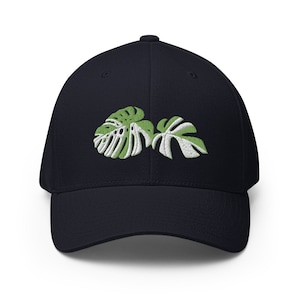 Variegated Monstera Thai Constellation - Embroidered Cap | Yupoong Flexfit Trucker Hat / Baseball Cap | Monstera Albo Leaf | Rare Plant Hat