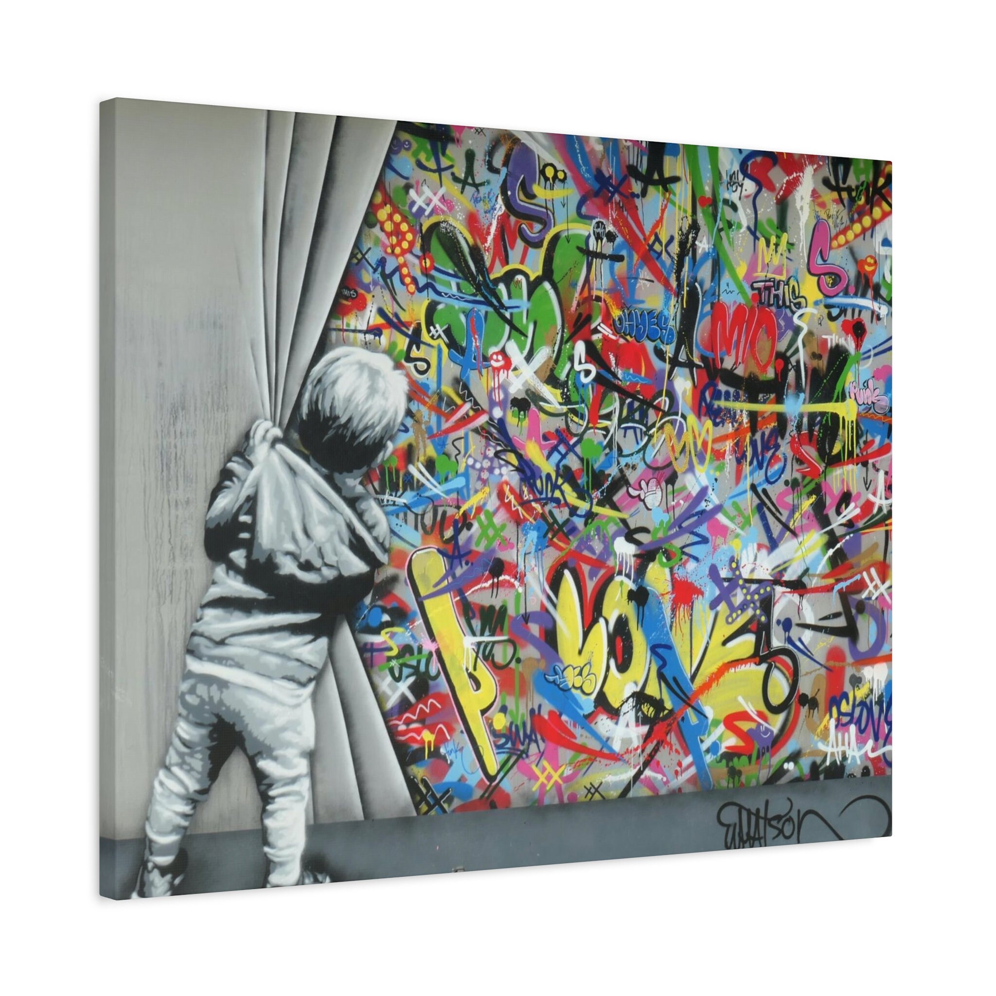 Behind the Curtain - Canvas Wall Art - Martin Whatson (wynwood