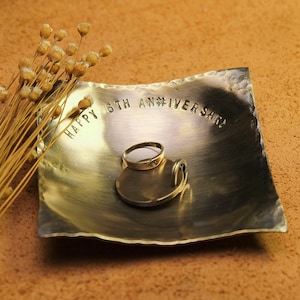 Customizable,4&quot; Hand-forged copper bowl, 8 or 19 years TALLY MARK,, Handmade bowl. Traditional GIFT wedding anniversary.