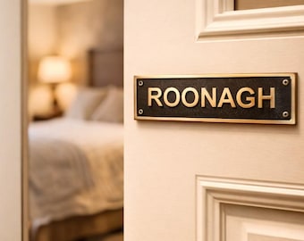 Personalized Brass Name Plaque, Custom Door Name Sign, Engraved Room Nameplate, Bedroom Door Sign, Custom Brass Sign
