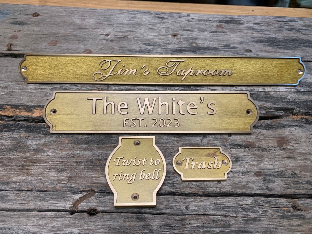 Custom Bronze House Numbers Plate, Address Sign, House Plaque, Traditional Door Number Plate