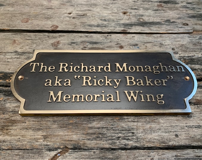 Cast Brass custom door signs & plaques - Custom language plaques - Custom name signs - Brass Plate - Oval Plaques with black background