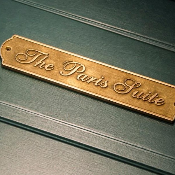 Custom Solid Brass Door Sign, Personalized Name Plaque, House Memorial Office Branding