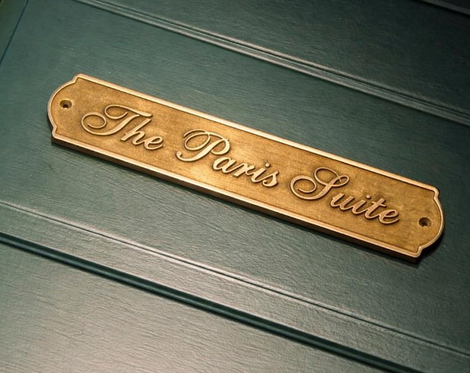 Custom Solid Brass Door Sign, Personalized Name Plaque, House Memorial Office Branding