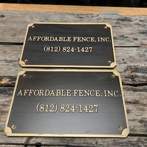 Custom Brass wall signs & plaques - Custom language plaques - Custom size plaques - Custom name signs - brass gold finish color wall plaques