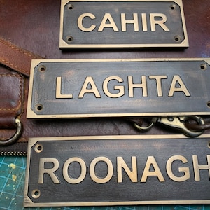 Brass neck sign,Custom date sign - Customized Cast brass Door wall sign & Plaques,Custom size plaques - Est sign