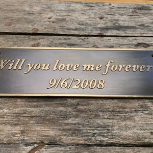 Cast Brass customized plaques - Custom gift signs - Special unique gift - Anniversary gift - Birthday gift - Christmas gift - holidays gifts