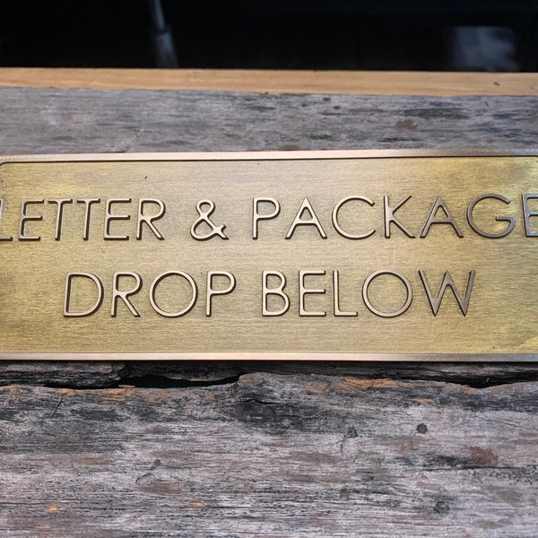 Brass Rectangle House sign