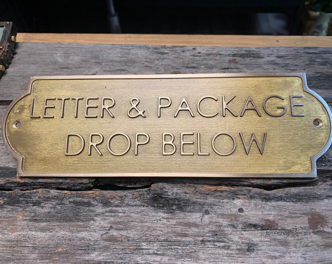 Brass Rectangle House sign