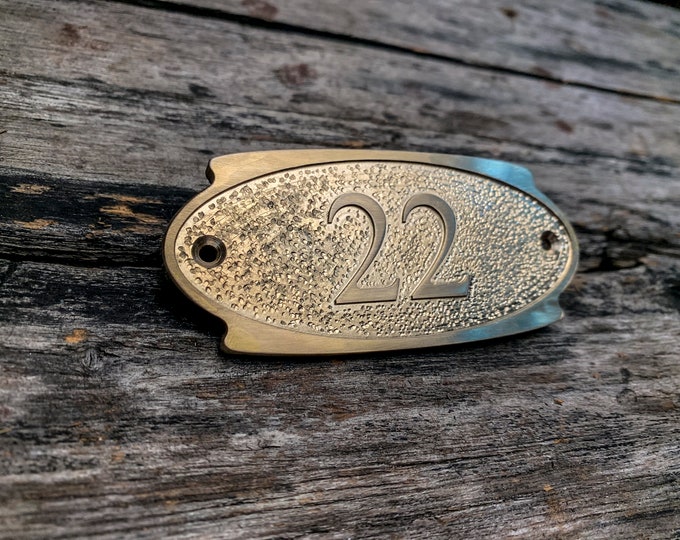 Hot Cast Bronze Verdigris Oval house plaque - home number address sign