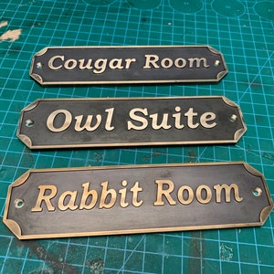 Custom brass sign ,brass , Bronze finish door plaques.