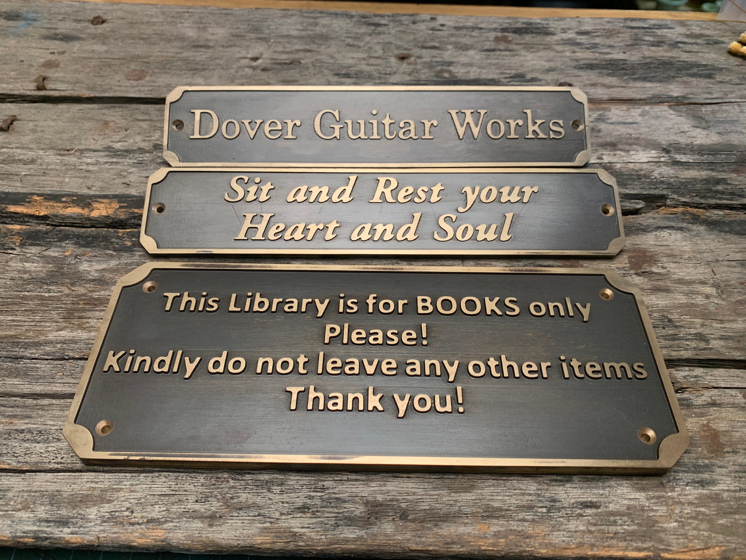 Custom brass sign ,brass , Bronze finish door plaques.