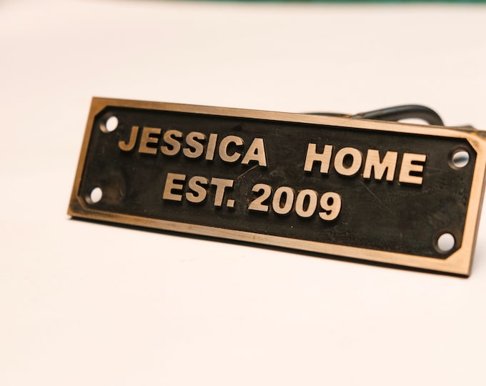 Fully Customize Cast Brass door signs & plaques - Custom size plaques - Custom name signs - brass gold finish sign