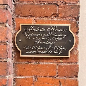 Cast Brass personalized signs - Custom metal plaques - unlacquered brass nameplates - address plaque - Christmas gift and decors ideas
