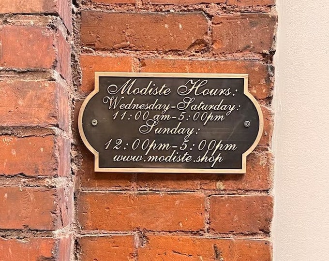 Cast Brass personalized signs - Custom metal plaques - unlacquered brass nameplates - address plaque - Christmas gift and decors ideas