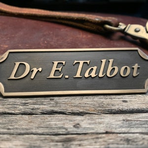 Office Door Nameplate, Personalised Solid Brass Nameplate, Office Door Sign, Ornamented Door Sign