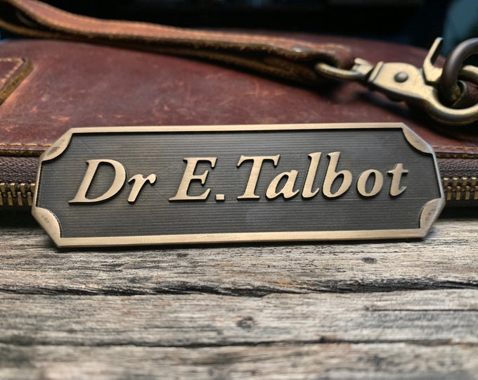 Office Door Nameplate, Personalised Solid Brass Nameplate, Office Door Sign, Ornamented Door Sign