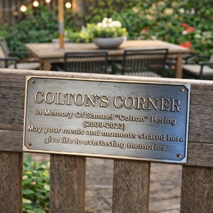 Letrero de latón personalizado para puerta, placa con nombre personalizada, letrero para casa, latón sin lacar, tamaño personalizado, cualquier idioma.