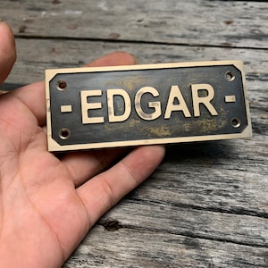 Brass neck sign,Custom date sign - Customized Cast brass Door wall sign & Plaques,Custom size plaques - Est sign