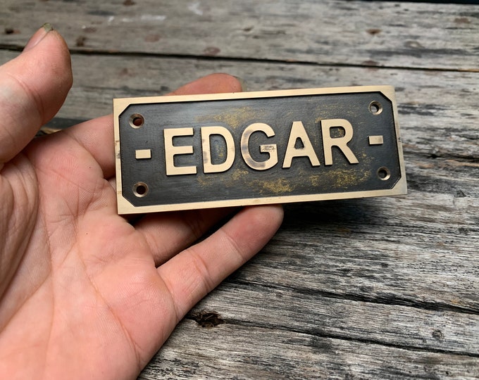 Brass neck sign,Custom date sign - Customized Cast brass Door wall sign & Plaques,Custom size plaques - Est sign