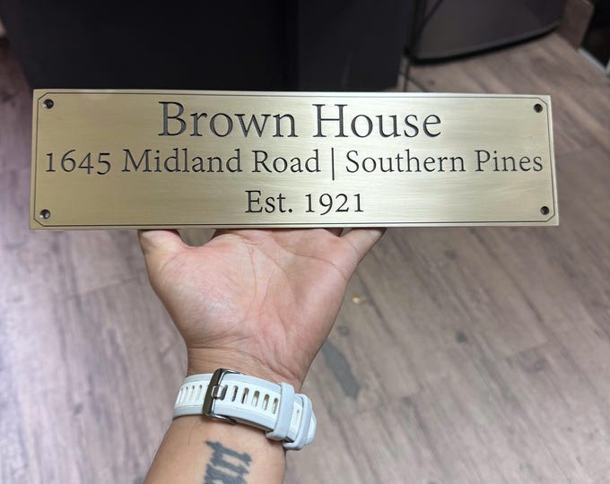 Cast Brass custom signs & plaques - unlacquered wall plaque - Customized gift plaques - Custom size plaques - custom language decor sign