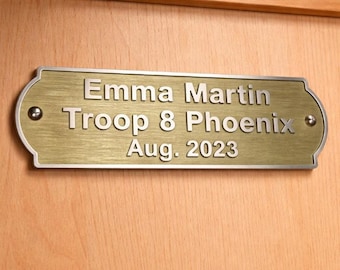 Solid Brass Name Plate Custom Engraved Plaque Gold Name Sign Desk Door Plate Personalized Brass Sign