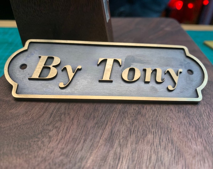 Name Sign steampunk, Brass Door Sign,Metal Name Plate,Personalized Door Sign, Custom Sign,Family Name Sign, Deep Engraved
