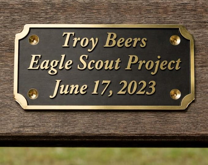 Personalized Eagle Scout Plaque, Custom Brass Recognition Plate, Scout Project Sign, Achievement Award Plaque, Engraved Name Plate Gift