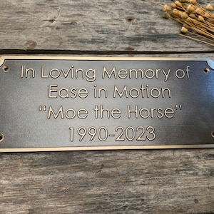 Cast Bronze Metal Custom Personalised logo Rectangle House Address Plaque Door Sign Number Name - Various sizes