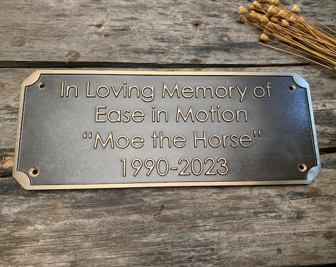 Cast Bronze Metal Custom Personalised logo Rectangle House Address Plaque Door Sign Number Name - Various sizes