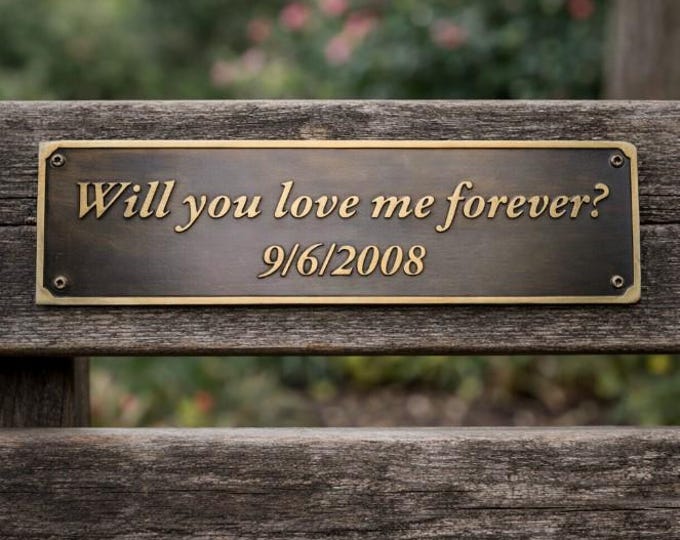 Personalized Romantic Plaque, Custom Love Quote Sign, Anniversary Gift Plaque, Engraved Brass Message, Proposal or Couple Keepsake