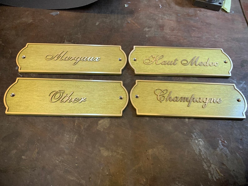 Personalized Solid Brass Name Plate, Elegant Script Door Sign, Custom ...