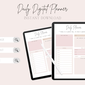 Undated Minimalist Daily Digital Planner, Goodnotes Planner, Portrait Ipad Planner, Single Page Digital Planner, Notability Planner