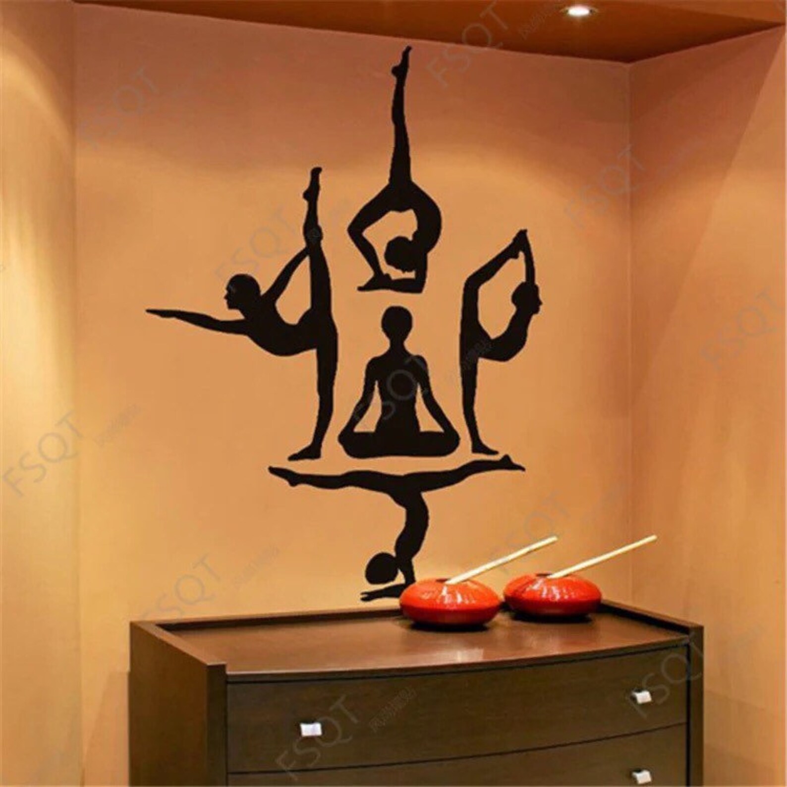 Yoga pose wall decor yoga studio wall sticker yoga Etsy