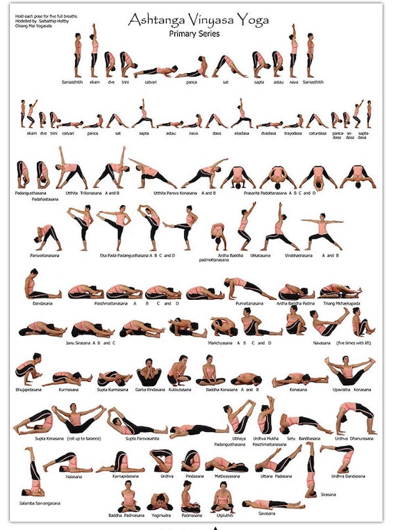 Ashtanga Yoga Primary Series Sequence Poster Sticker Yoga Etsy