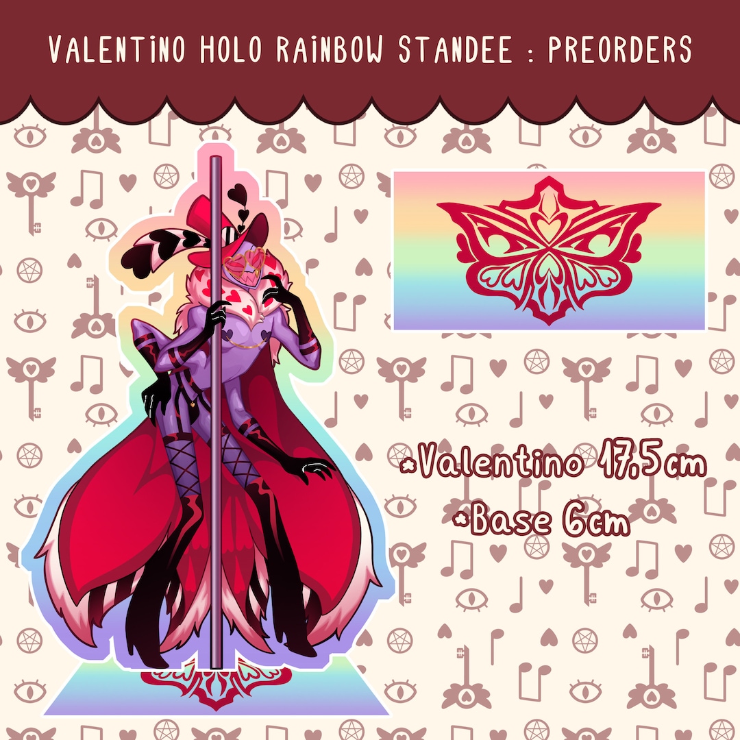 Hazbin Hotel || Valentino Pole Ver. || Holo Rainbow Standee