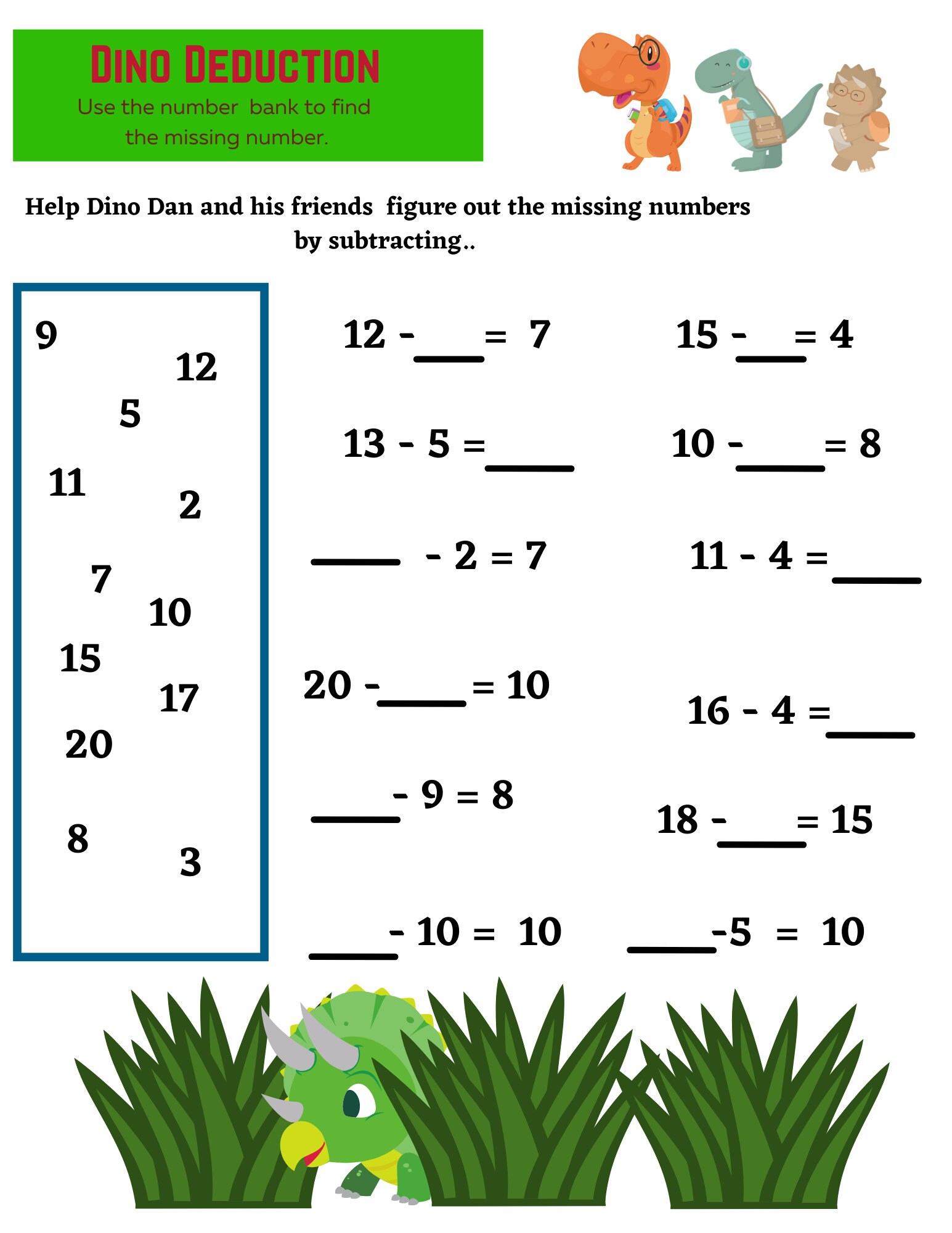 K-2nd Grade Printable Math Worksheets - Etsy