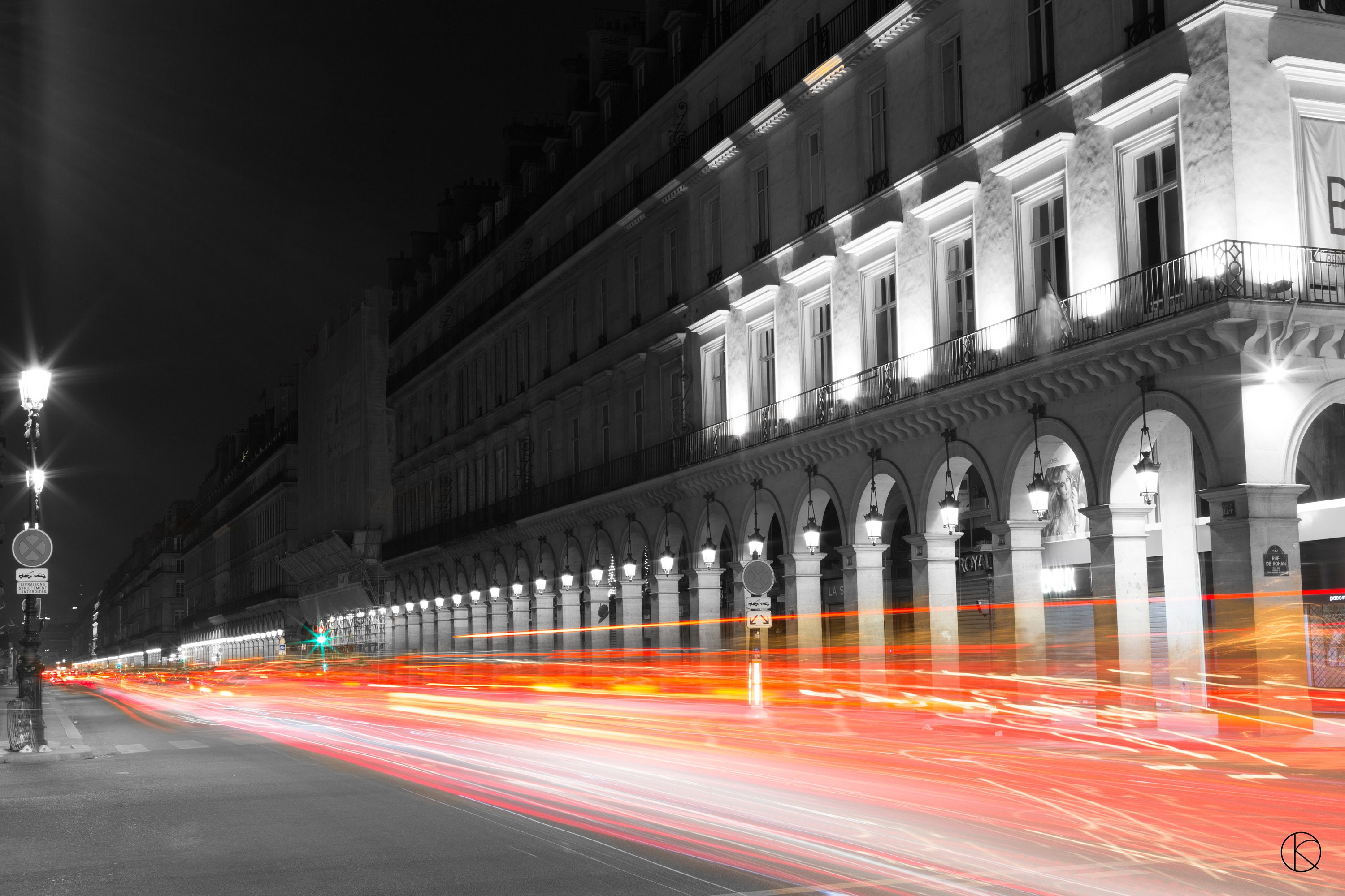 Tableau Lightpainting Rivoli Paris