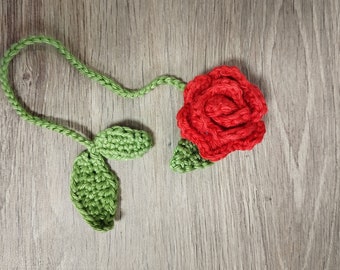 Patron PDF Marque -Page Rose en Crochet Fr