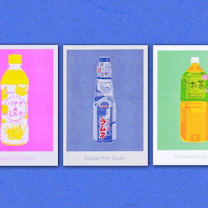 Japanese Drinks Risograph Trio