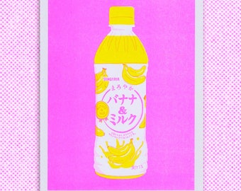 Banana Milk Risograph Print