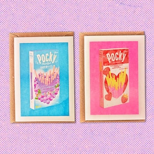 Heartful Pocky Risograph Cards