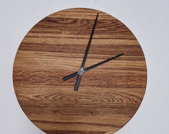 XXL wall clock/wooden clock made of solid oak wood, modern, simple, unique