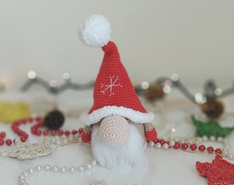 Crochet santa gnome, décor de Noël Amigurumi, cadeau Noel, article fini, Gnome à vendre